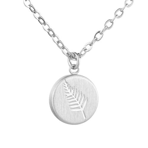 Round Fern Necklace Silver