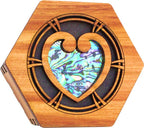 Rimu Hexagonal Box - Paua Heart