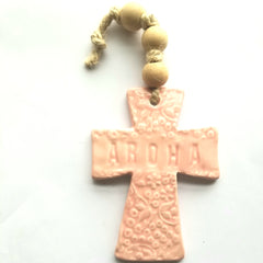 NZ Made Ceramic Aroha Cross