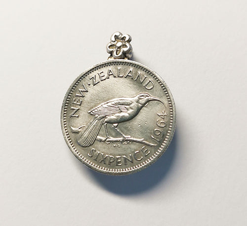 Re-minted Petite Coin Brooch - Sixpence