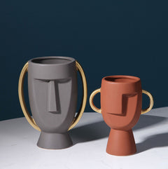 Quirky Face Ceramic Vase Medium