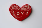 Ceramic Floating Heart Tile - Red Love