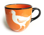 Orange Pukeko Ceramic Mug Painted Pacific Pottery NZ Made