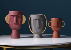 Quirky Face Ceramic Vase Medium