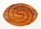 NZ Native Wood - Rugby Ball Tablemat With Paua Inlay
