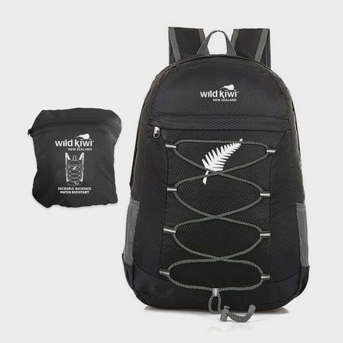 Packable Backpack - Wild Kiwi Black