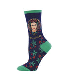 Women Socks -Frida Flower Navy