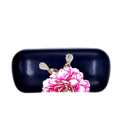 Products Glasses Case - Fantail and Pink Flower