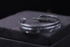 Sterling Silver Feather Bangle