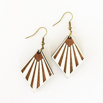 Earrings Napier Fan Deco white Silver Hook