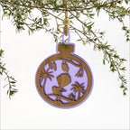 Bauble Hanging Ornaments - Fantail on Kowhai Purple Acrylic