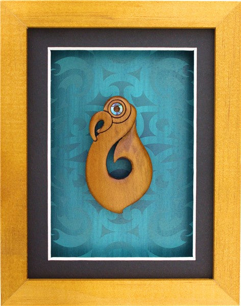 Carved Fish Hook Framed Artwork