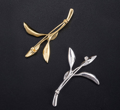 Sterling Silver Brooch Sage