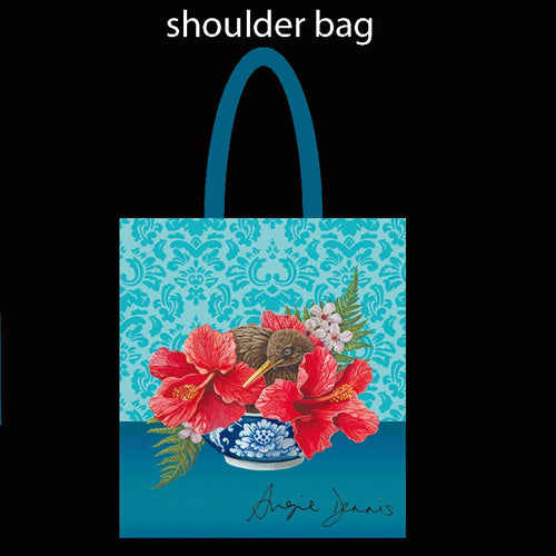 Tote Bag - Kiwi and Hibiscus