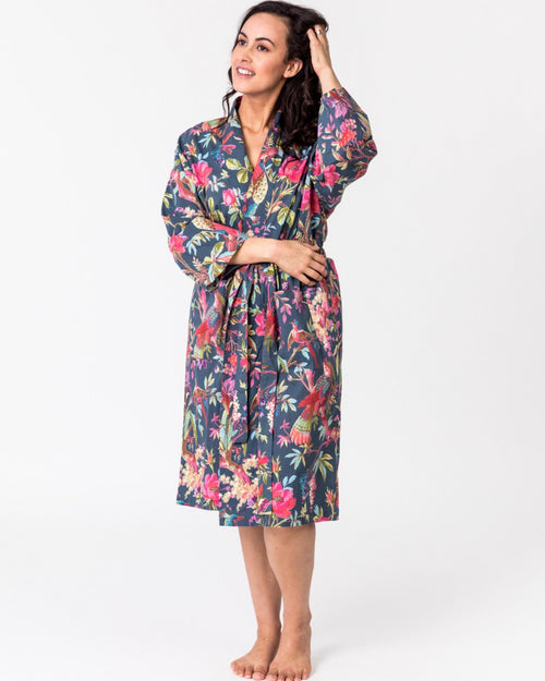 Cotton Kimono Paradise Bluestone