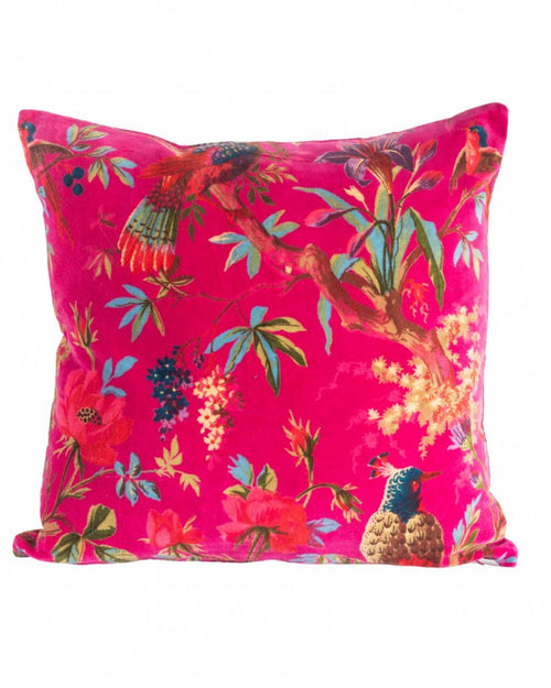 Cotton Velvet Cushion Hot Pink Paradise