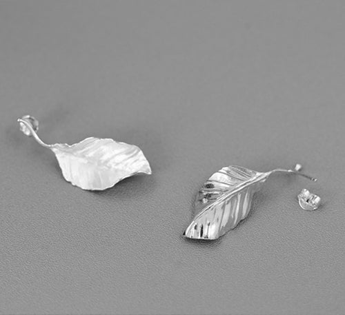 Sterling Silver Leaf Earrings