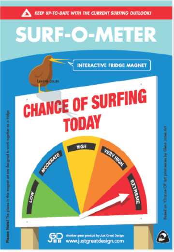 O Meter Fridge Magnets - Surf