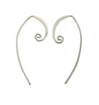 Sterling Silver Earrings - Spiral/Koru 15x35mm