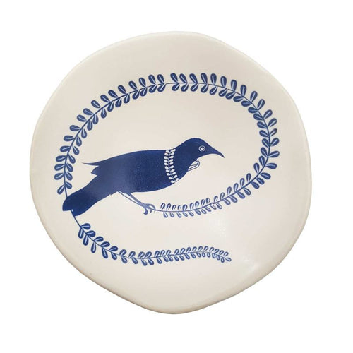 Blue Tui on White Porcelain 7cm Bowl