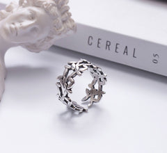 Sterling Silver Ring Leaves