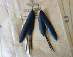 Upcycled Multi Feather Hoops with Strands Earrings