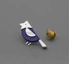 Lazurite Silver Bird Brooch