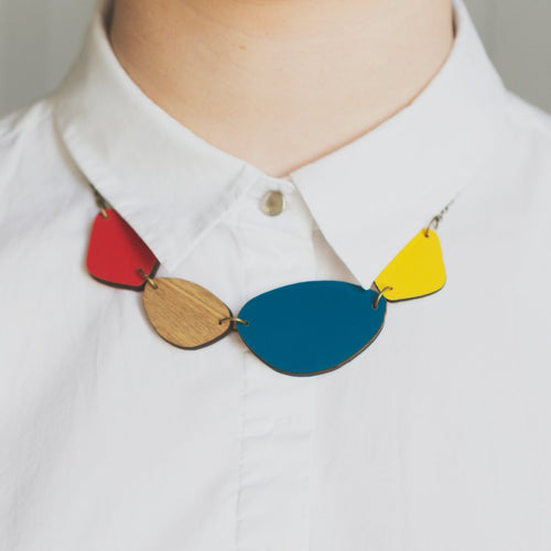 Wooden Pebble Reversible Necklace