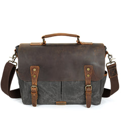 Waterproof Canvas Leather Satchel Bag