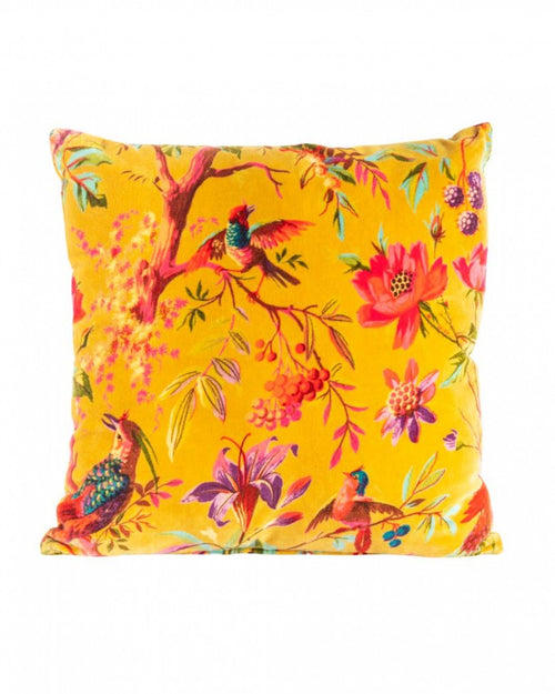 Cotton Velvet Cushion Paradise Ochre