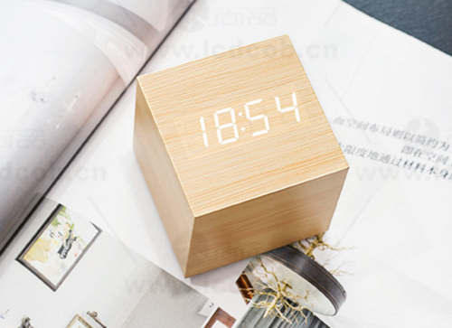 Wooden LED Alarm Clock  6cm