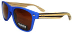Sunnies - Blue wooden/striped Arms Sunglasses