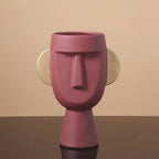 Quirky Face Ceramic Vase Large