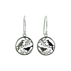 Sterling Silver Earrings - Two Tui in Circle