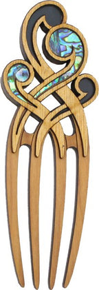Wooden Heru Maori Comb - Four Pin