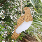 Hanging Ornament- Kereru (Bamboo+White Satin Acrylic)