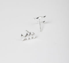Sterling Silver Studs - Fishbone & Cat