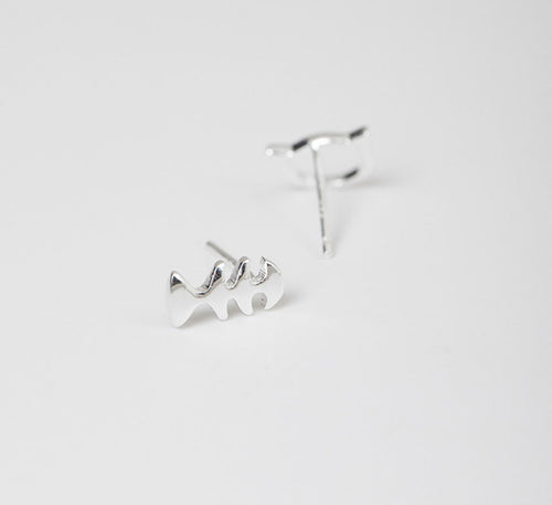 Sterling Silver Studs - Fishbone & Cat