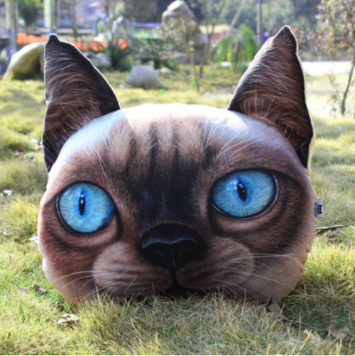 Cute Cat Cushion L - Brown