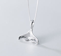 Sterling Silver Necklace - Koru Tattoo Whale Tail