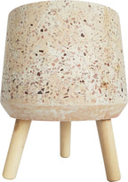 Terrazzo Planter with Legs Pink Lg 25cm