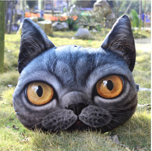 Cute Cat Cushion L - Black