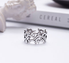 Sterling Silver Ring Leaves