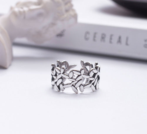 Sterling Silver Ring Leaves