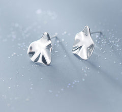 Sterling Silver Earrings - Lotus Leaf