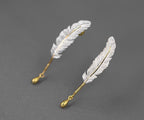 Sterling Silver Earrings - Feather Drop