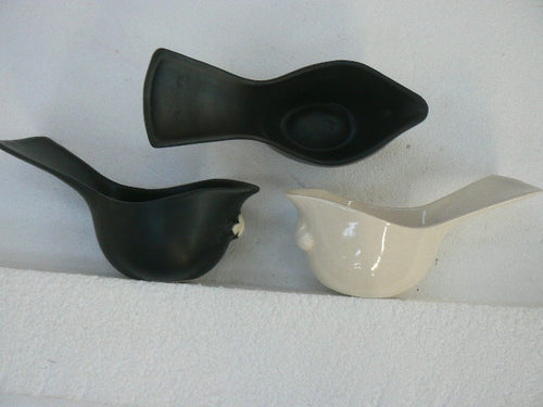 Ceramic Tui Jug Black & White nz made