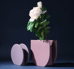 Minimalist Geometry Semicircle Porcelain Vase