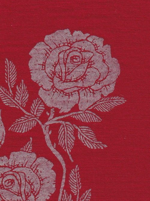 Merino Fingerless Mitten - Red Rose