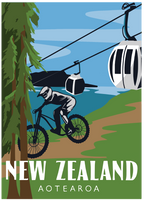 Tea Towel - Mountain Bike & Gondola